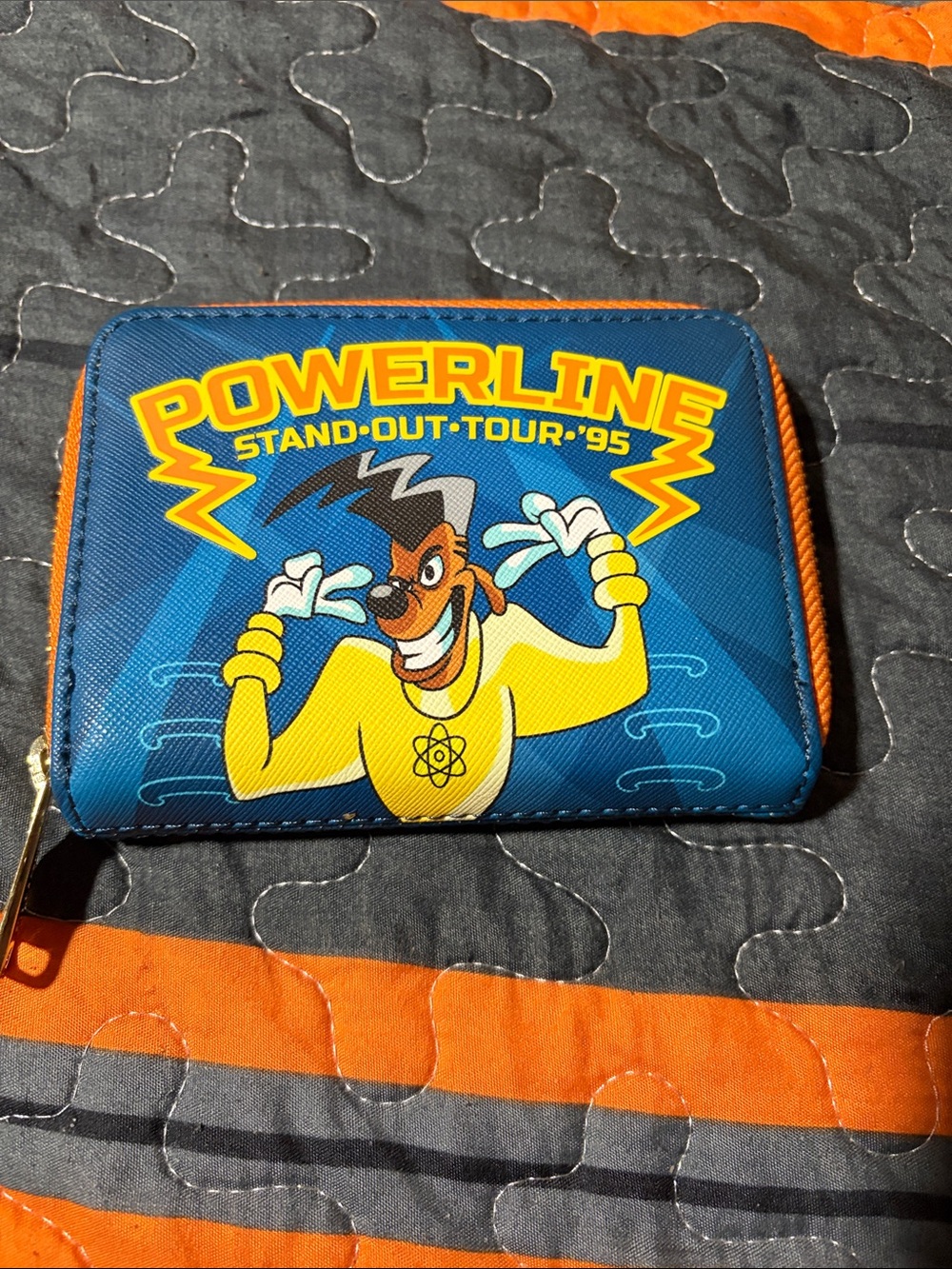 Stand-Out Tour '95 Blue and Yellow Zip Wallet Powerline A Goofy Movie